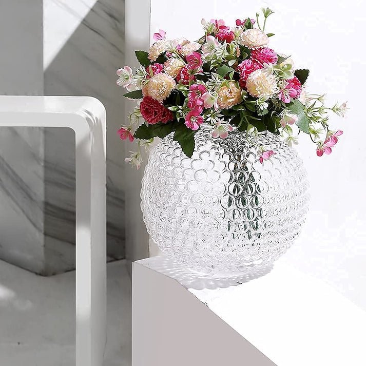 Clear Textured Glass Vase - Image 6