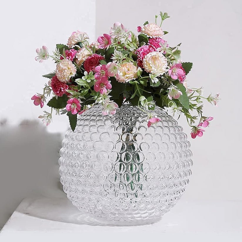 Clear Textured Glass Vase - Image 2