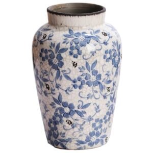 Blue Floral Ceramic Vase