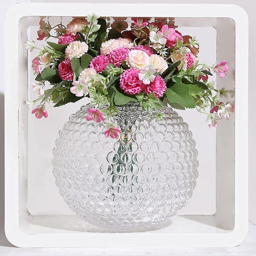 Clear Textured Glass Vase - Image 4