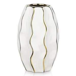 White Wavy Glass Vase