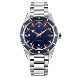 Men's Automatic Watch Blue Dial, Stainless Steel Bracelet, Diver-Style Bezel
