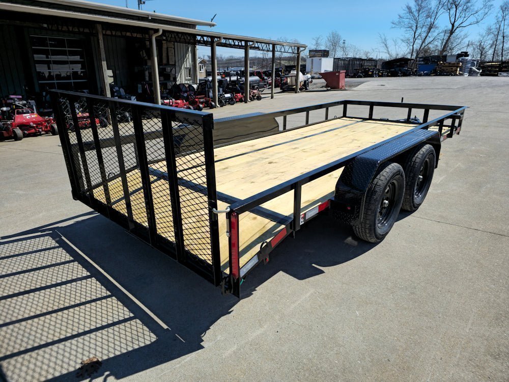6’4″ x 16 Utility Trailer Double Axle Dovetail With Gate Powder Coated (2) 3500lb Axles - Image 16