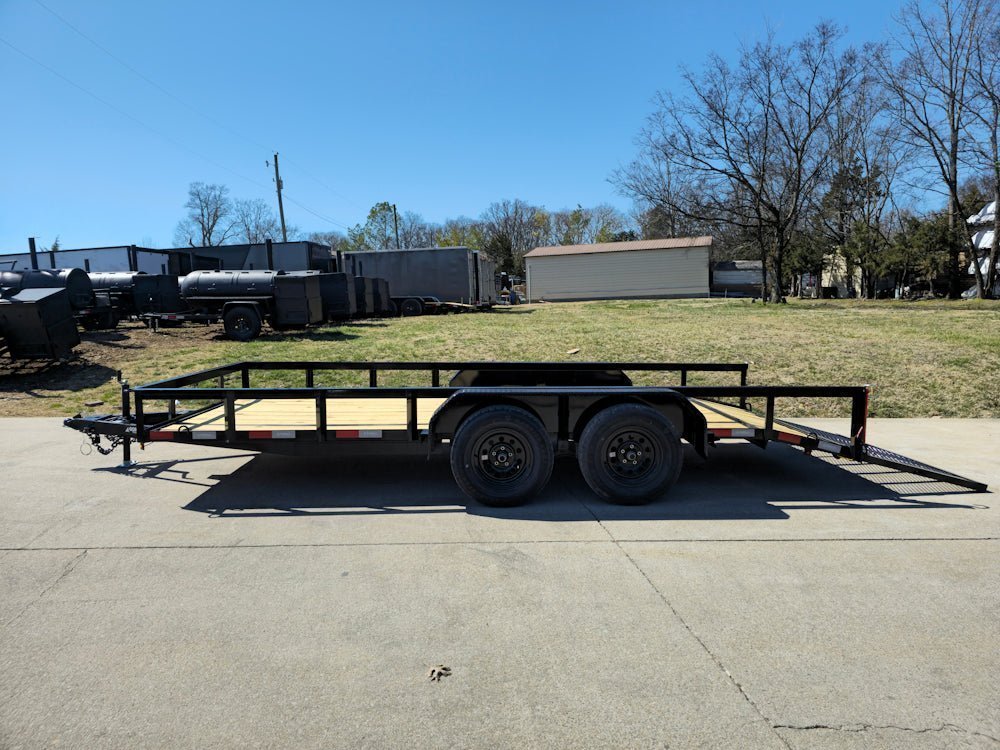 6’4″ x 16 Utility Trailer Double Axle Dovetail With Gate Powder Coated (2) 3500lb Axles - Image 5