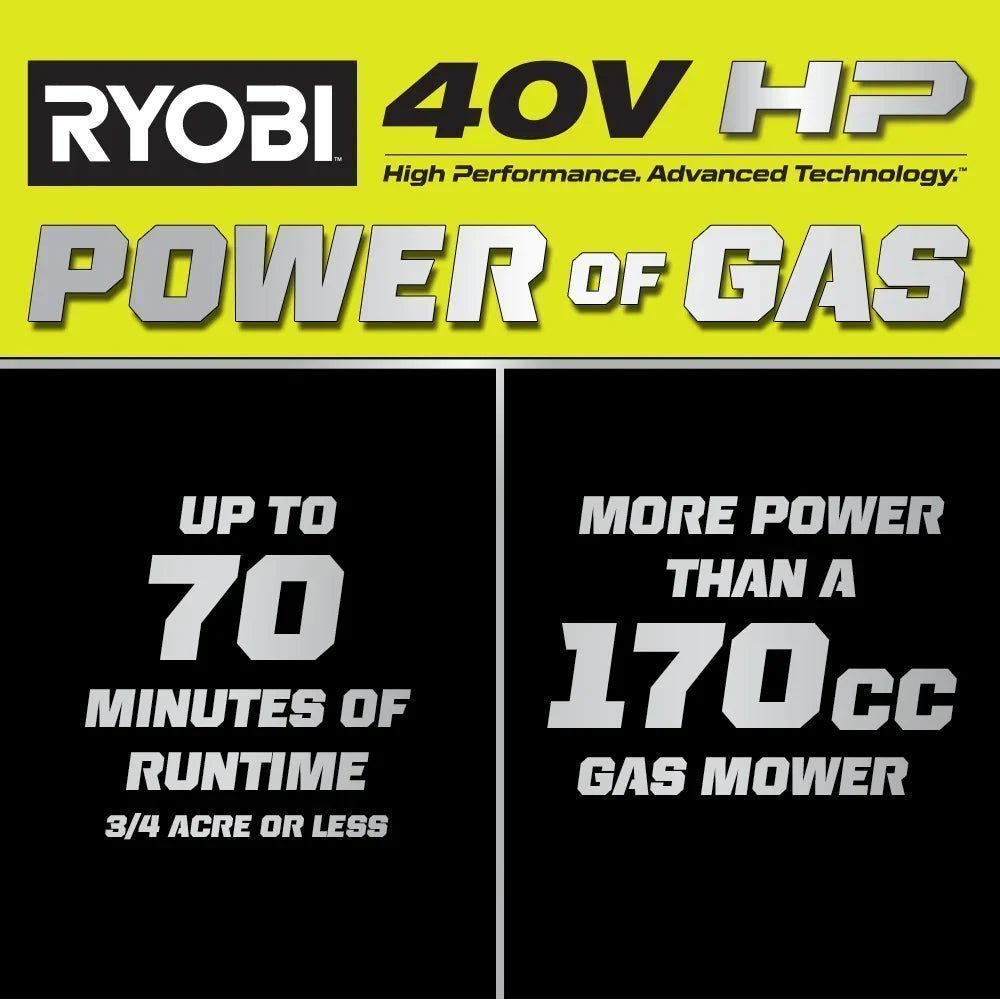 RYOBI 40v Hp brushless 21″ self-propelled AWD dual-blade mower kit - Image 2