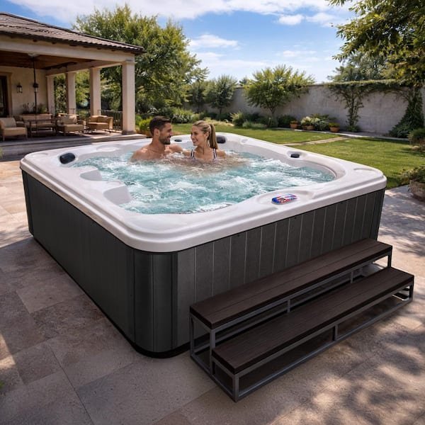 American Spas 7-Person 40-Jet Premium Acrylic Bench Spa Standard Hot Tub with Ozonator and 5.5kW Heater