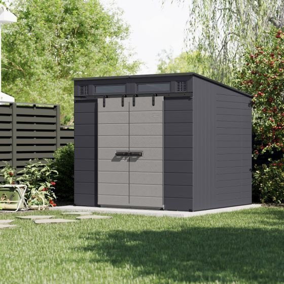 Suncast Modernist® 8 ft. x 7 ft. Dual Barn Door Storage Shed - Image 3