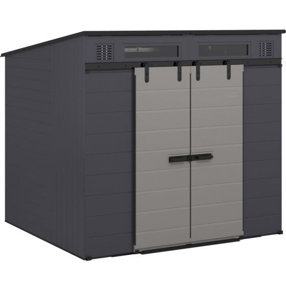 Suncast Modernist® 8 ft. x 7 ft. Dual Barn Door Storage Shed - Image 7